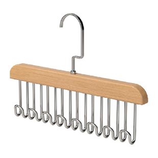 喜家家木质吊带衣架家用挂内衣内裤收纳多功能架子挂钩波浪晾衣架