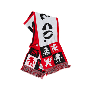 Polar Skate Co Checkers Football Scarf 经典艺术针织流苏围巾