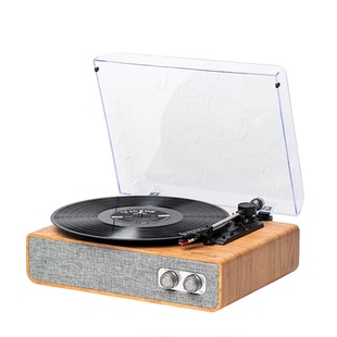 AUNETS 黑胶唱片机 复古蓝牙留声机音响一体式动磁电唱机节日礼物