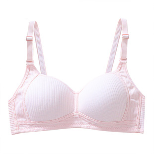 纯棉内衣少女无钢圈夏季超薄款发育期学生初中高中小胸聚拢文胸罩