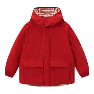 【法国小帆船】新品儿童双面穿连帽羽绒服