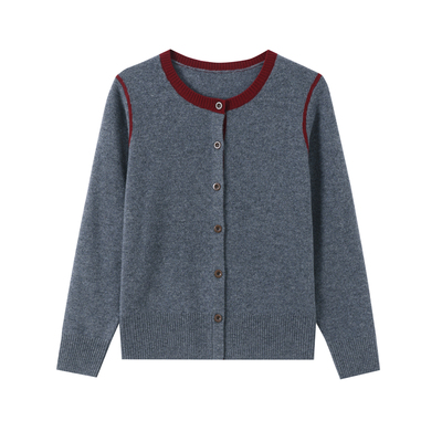 恒源祥纯羊绒衫女中年妈妈装开衫