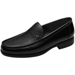 沙驰2025春秋新款男鞋商务套脚皮鞋男乐福鞋男真皮休闲一脚蹬皮鞋