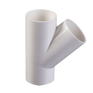 PVC斜三通45度接头水管配件管件y型 20 25 32 40 50 63 110 160
