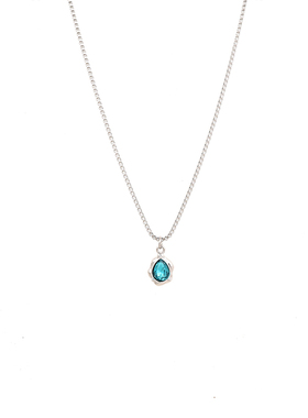 Vintage古着冰川蓝水滴项链男