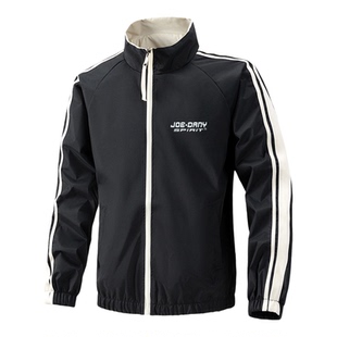 品牌运动风衣双面穿夹克男春秋防风立领运动服宽松跑步训练服外套