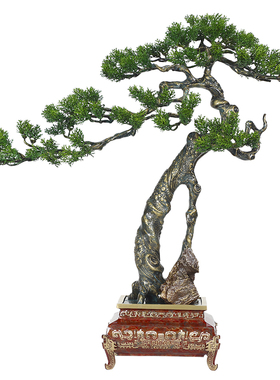 黄铜禅意迎客松摆件乔迁开业礼品