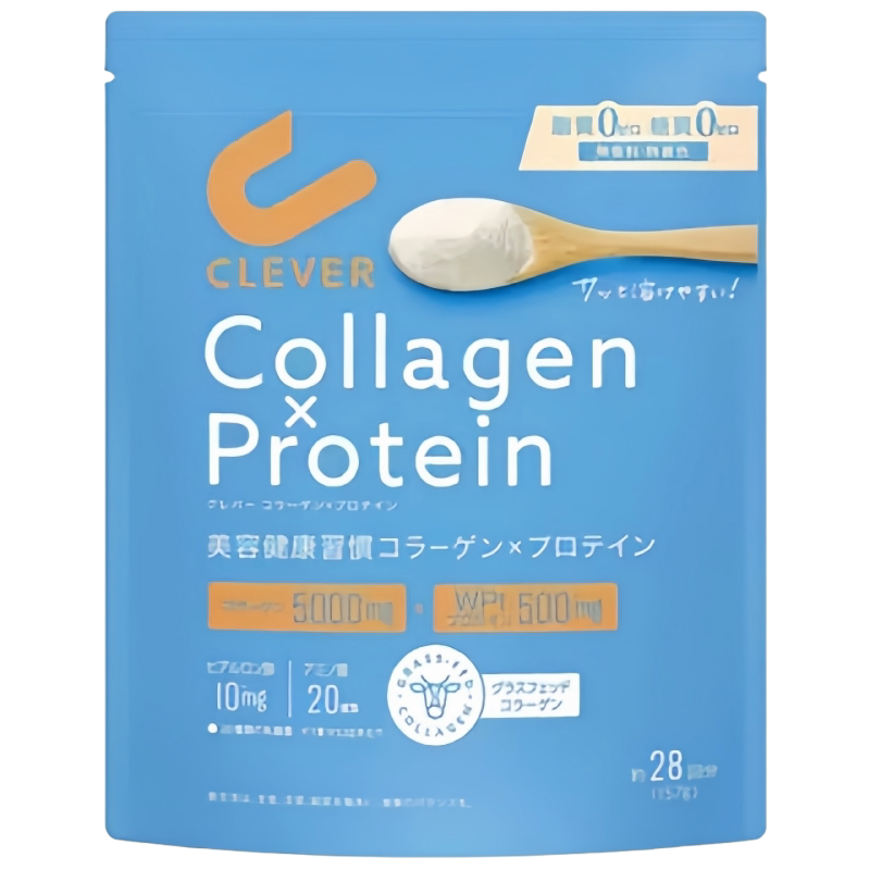 日本代购Clever胶原蛋白肽*乳清分离蛋白粉WPI乳酸菌 157g /袋