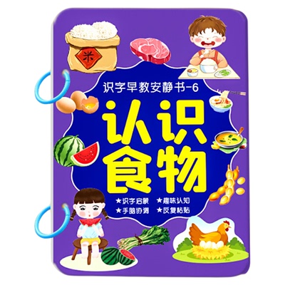 幼儿启蒙识字安静书认知卡粘贴式