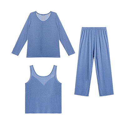 【牛奶系】爱慕26春夏沁凉睡衣女带胸垫背心家居服三件套AM46C881