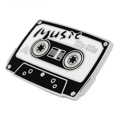 原创录音乐磁带黑白男情侣珐琅