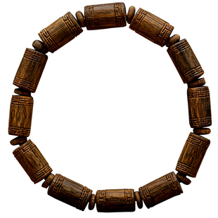 【清香厚凉】越南顺化沉香随形桶珠手串12*6mm天然糖结黑棋楠手链