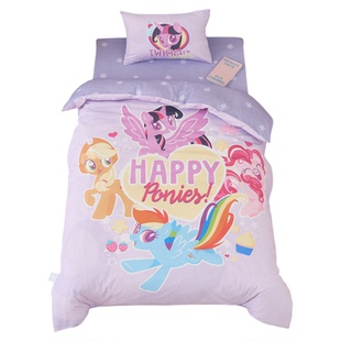 小马宝莉幼儿园被子三六件套纯棉午睡婴儿拼接床褥女孩被套120150