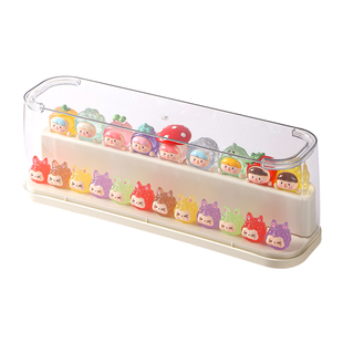 萌粒收纳展示盒mini公仔松松陈列小摆件卡通崽崽透明盒积木防尘罐