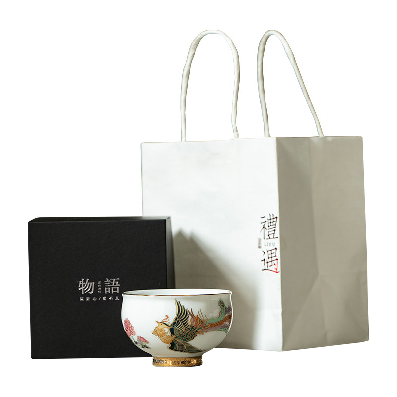 大号龙凤主人杯陶瓷品茗杯茶盏