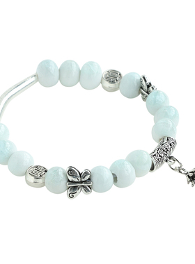 民族风文艺复古景德镇陶瓷手链蝴蝶钱袋手串原创新中式学生首饰品