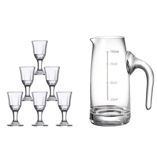 分酒器白酒杯套装家用小酒杯一口玻璃商用二两2量带刻度100ml酒盅