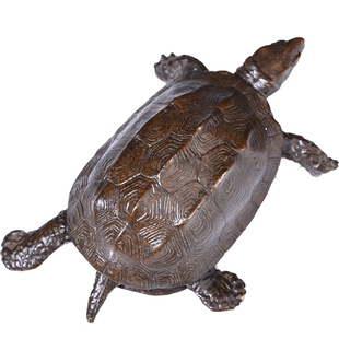 手工金钱铜乌龟茶宠复古创意茶玩可养精品小摆件功夫茶道茶具配件