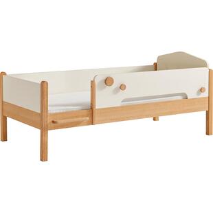 林氏小岛床奶油风儿童床高护栏拼接床加宽宝宝软包床单人床木业