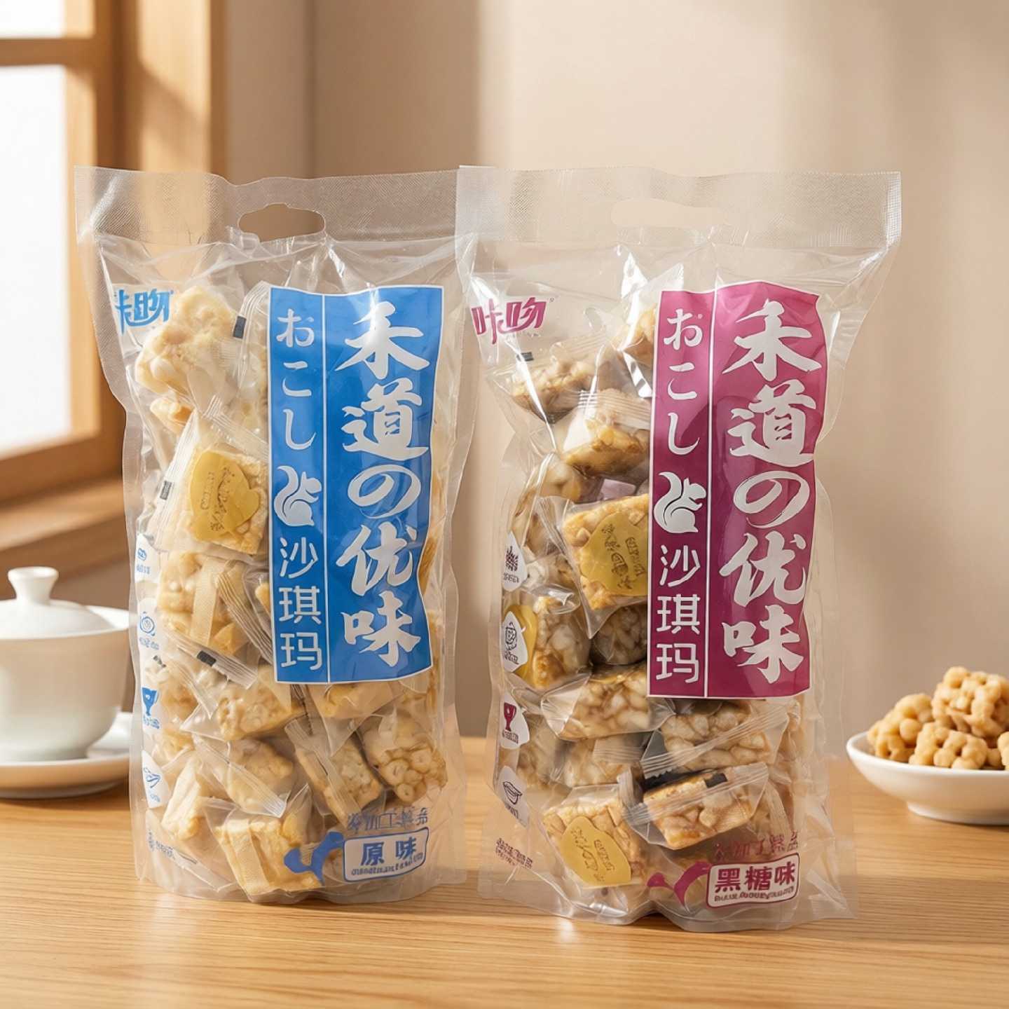 咔吻沙琪玛原味黑糖味380g独立小包装零食小吃休闲食品糕点早餐