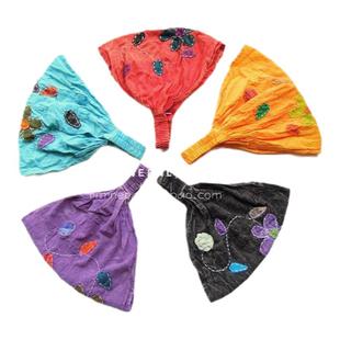 民族风发带女超宽手工刺子袖绣复古另类发饰尼泊尔纯棉做旧头巾男