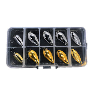 马口亮片路亚饵亮片套装单钩勺子白条翘嘴假饵勺型亮片10只装包邮