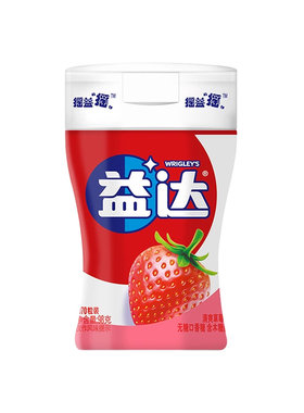 益达无糖口香糖木糖醇70g粒*3瓶98g大瓶装草莓蜜瓜混合味解馋零食