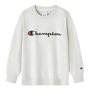 Champion冠军男女童25冬季新品经典LOGO加绒运动休闲圆领卫衣外套