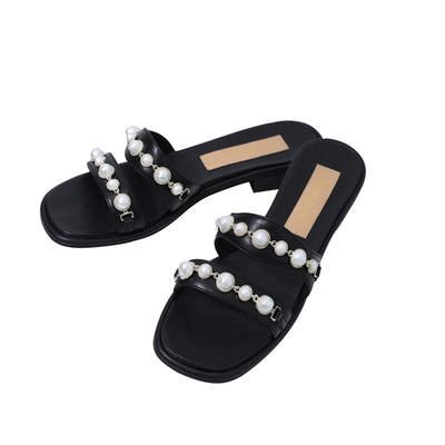 彭姐VTG小香珍珠精致拖鞋