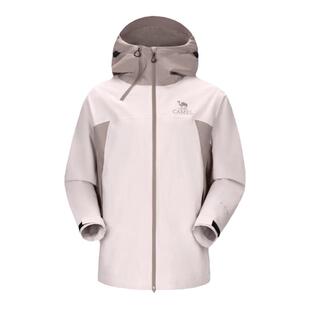 骆驼女装休闲短款外套2026春秋户外冲锋衣连帽防风防水夹克外套