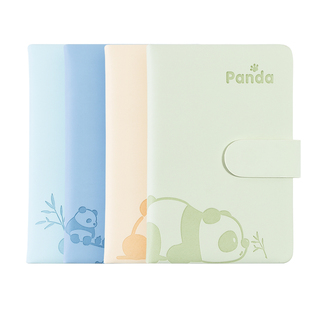 申士熊猫搭扣小笔记本本子定制可印logo便携随身口袋本迷你笔记本小号高颜值可爱日记本备忘录随手记事手账本