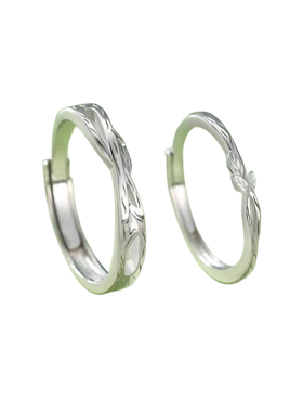 奇迹足银999情侣对戒刻字定制