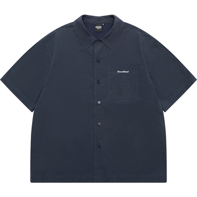 短袖衬衫刺绣男女潮牌童装亲子装