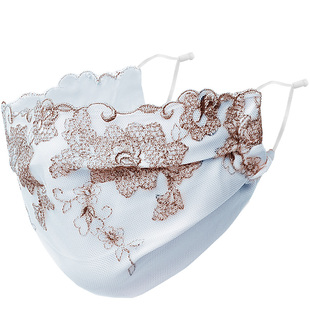 慕村时尚新款蕾丝口罩 防晒防尘面罩女士面纱 修脸型高颜值口鼻罩