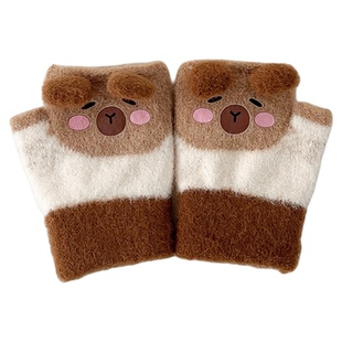 是小猪手套呀~ins韩系婴儿半指手套可爱卡通洋气宝宝爬行冬季保暖