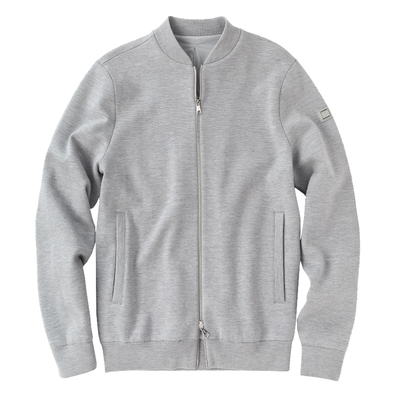 MrBu布先生双拉链棒球领毛衣外套秋冬定制皮标保暖开衫PT15363