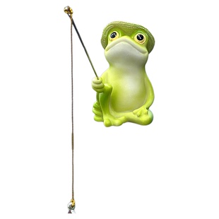 车载恶搞悠闲坐姿青蛙撑伞青蛙钓鱼创意玩偶车尾中控台摆件装饰品