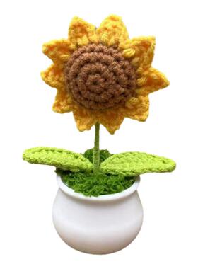 生日礼物送女生向日葵花束摆件办公室手工编织花教师节毕业礼品
