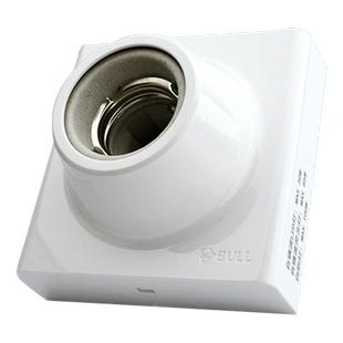 公牛陶瓷灯座86型E27明装灯泡螺口通用LED灯口声控制感应楼道家用