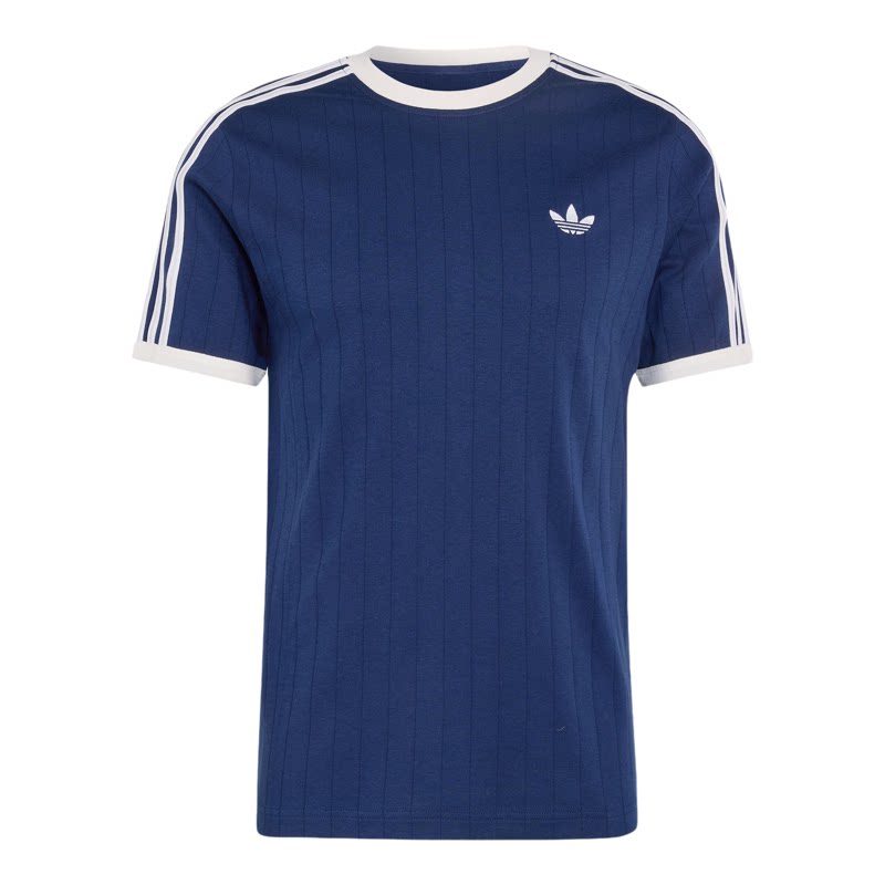 Adidas阿迪达斯三叶草男女款2026夏季复古撞色三条纹短袖运动T恤