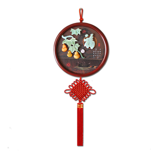 客厅墙壁挂件玉雕挂画沙发背景墙装饰画墙上玄关挂饰中式墙面装饰