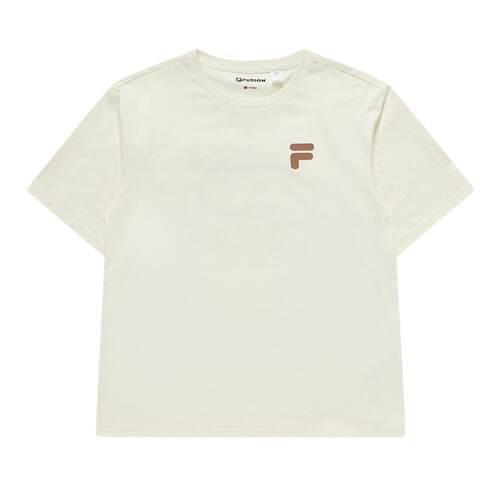 FILA FUSION斐乐潮牌短袖T恤情侣款夏 时尚宽松针织短袖衫