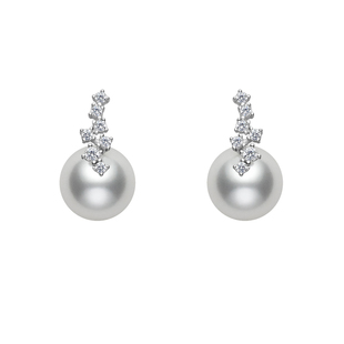 珍珠耳钉2025新款爆款高级感轻奢锆石耳环气质大气纯银秋冬耳饰女