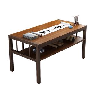 书法桌子家用长方形双层培训辅导班书桌绘画课桌毛笔写字台电脑桌