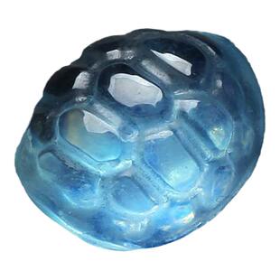 天然绿柱海蓝宝石裸石古风雕刻龟甲富甲天下戒面戒指通孔桶珠吊坠