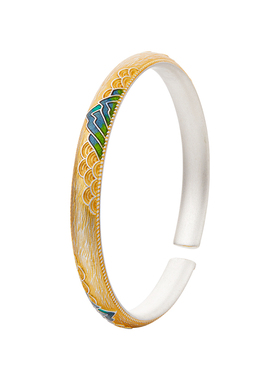 顺庆银楼S9999纯银千里江山手镯