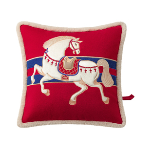 午观『驭冬』抱枕新中式家居沙发靠枕套马年复古轻奢装饰靠垫礼物