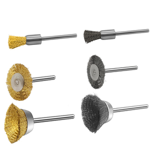 3/6mm柄圆柄/六角柄不锈钢钢丝刷加长柄工业打磨除锈抛光文玩刷子