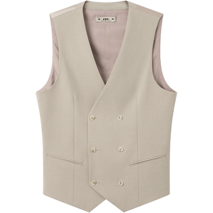 JDV男装商场同款春秋新款卡其男士双排扣西装马甲正装SFV5009