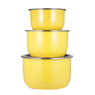 加厚不锈钢盆汤锅套装油盆带盖料理盆调理盆泡菜味盅家用厨房